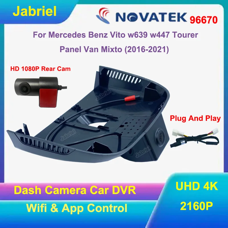 

2160P UHD 4K Dash Cam Wifi Car Dvr For Mercedes Benz Vito w639 w447 Tourer Panel Van Mixto 2016-2021 Plug And Play 24H Camera
