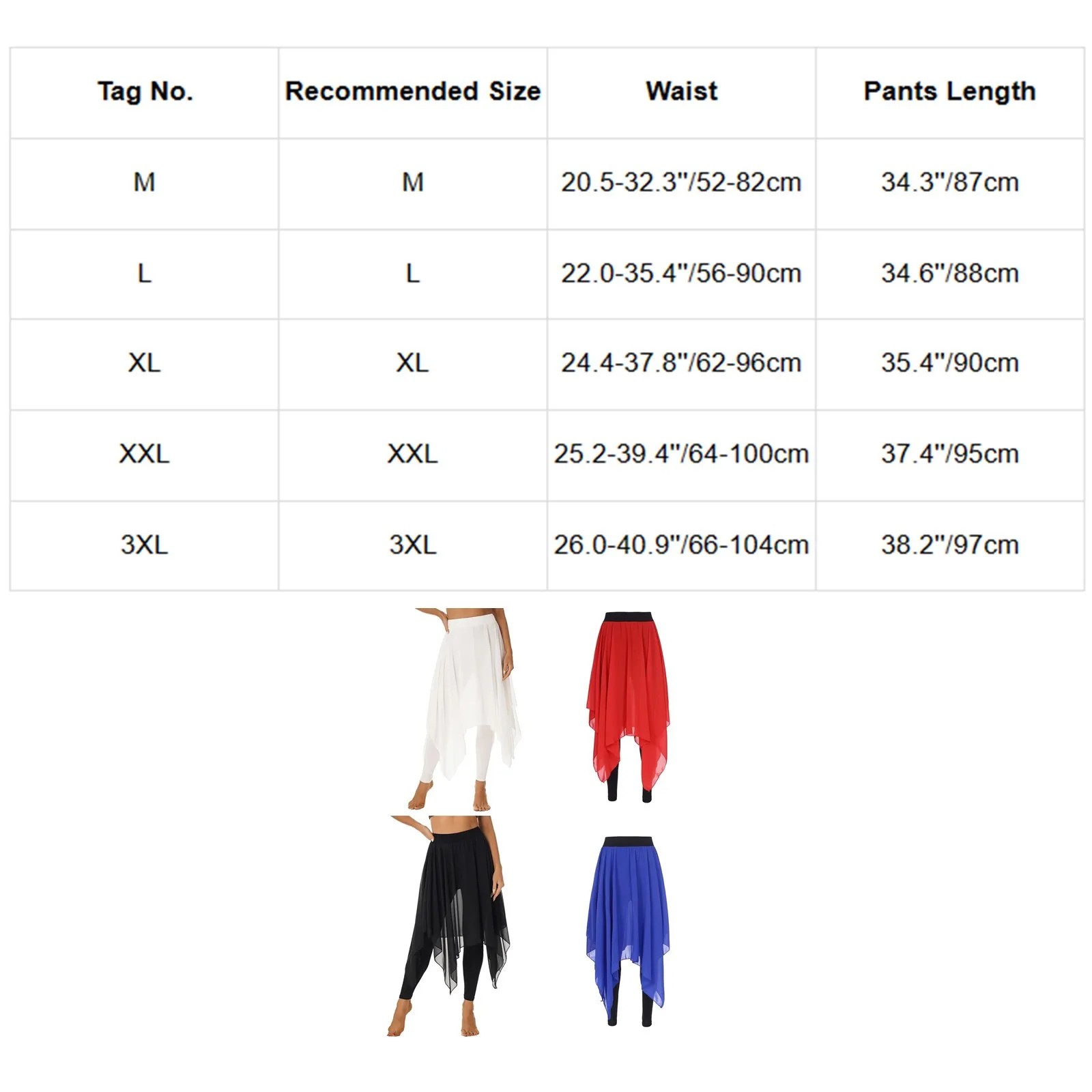 Women Ballet Training Clothes Asymmetrical Hem Sheer Chiffon Skirts Woman Elastic Waistband Leggings Skirts Ballet Dance Skirts