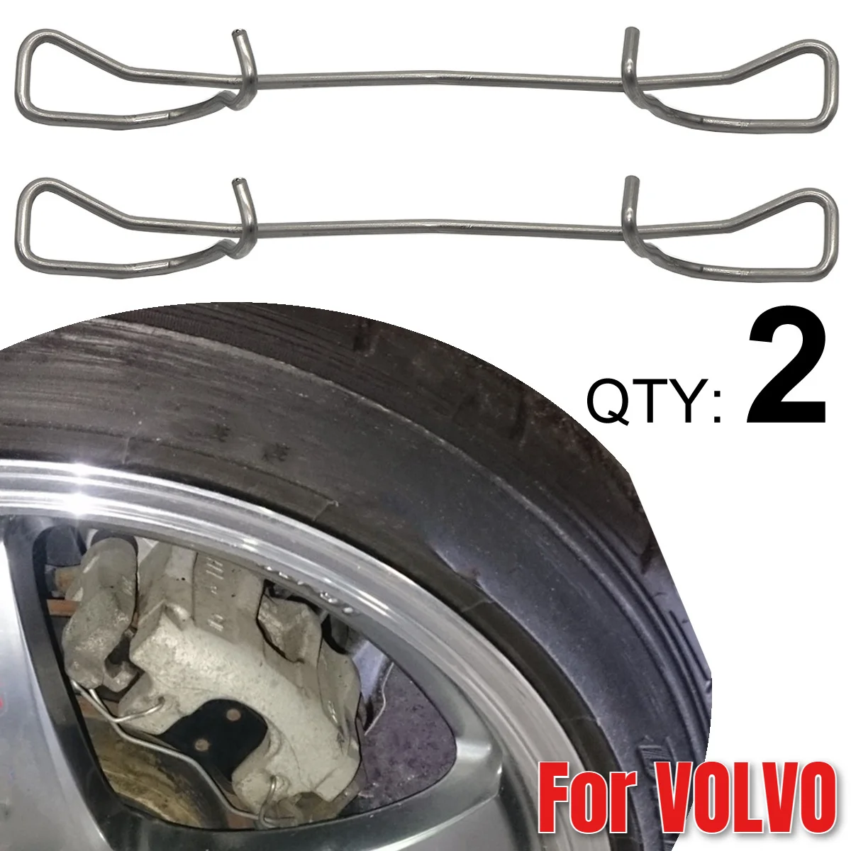 2pcs Rear Left Right Brake Pads Fittings Caliper Spring Fit Retainer Anti-Rattle Clip Fix Replacement For VOLVO XC60 V40 V90