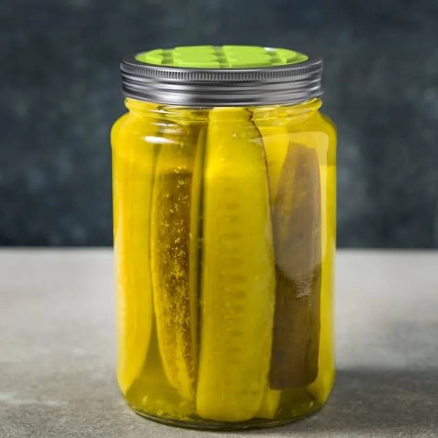 Fermentation Lids for Wide Mouth Mason Jars - One Way Waterless Airlock Valve - BPA-Free, Self-Burping Silicone Lids, 4 Pack Bl