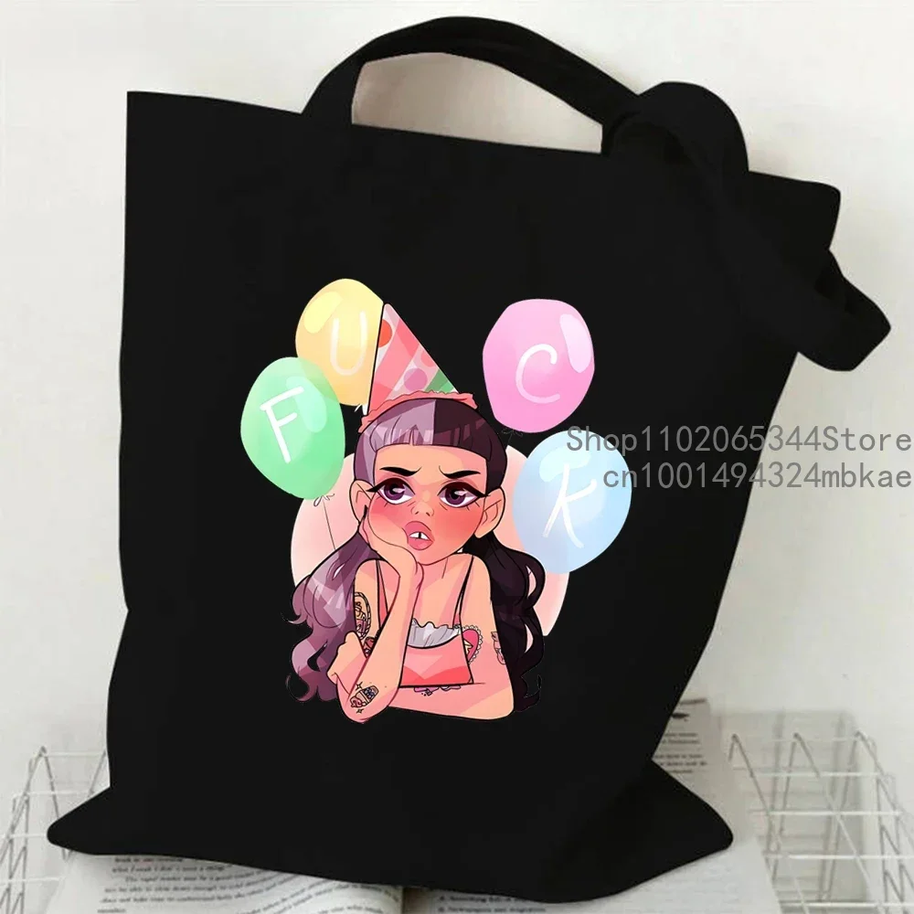 2024 Canvas Tote Bag for Women Melanie Martinez Handbag Handbag Vintage Y2K Aesthetics Tote Bag Singer Music Female Shoulder Bag