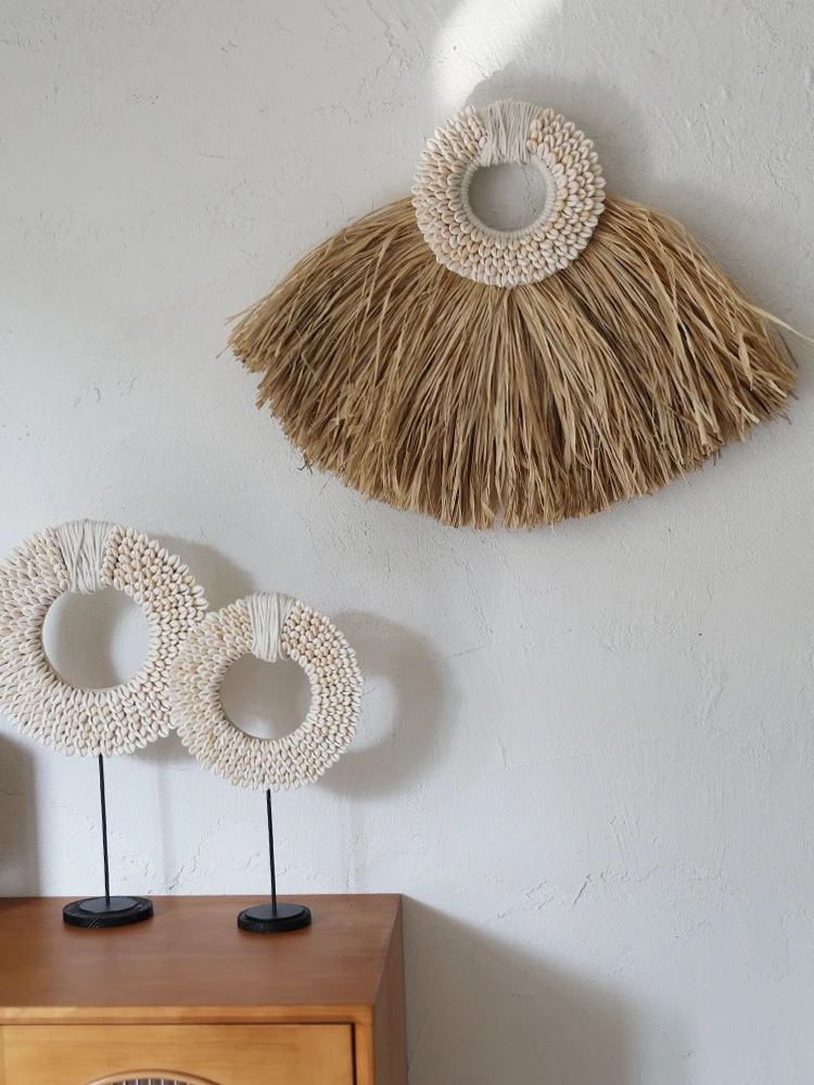 

Декорации для рабочего стола в скандинавском стиле: подвесные украшения из травы рафии, настенный декор для гостевых домов и демонстрационных комнат