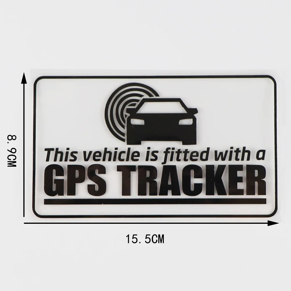 This Vehiclle Is Fitted with A GPS TRACKER Car Sticker Creative Cartoon Vinyl Decal Black/Silver 15.5X8.9CM