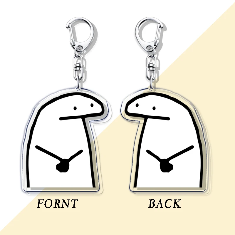 Funny Rock Flork of Cows Keychain for Accessories Bag Comics Love Heart Pendant Key Chain Ring Keyring Jewelry Fans Gifts