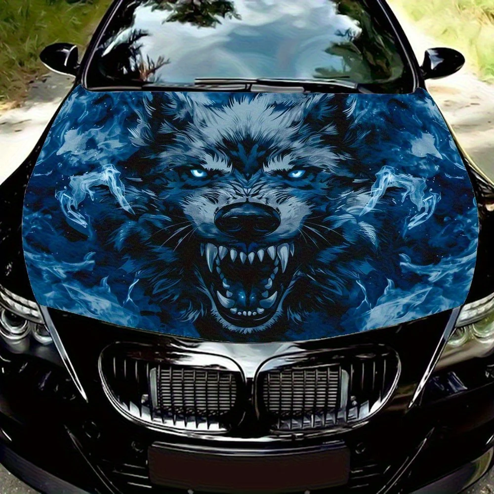 

Виниловая наклейка на капот автомобиля Evil Grey Wolf, универсальная посадка, прочный бумажный материал, наклейка на крышку двигателя, автоаксессуары, привлекательная