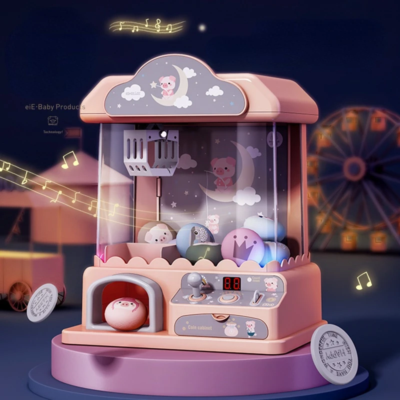 Cute Shape Family Version Game Console Children's Toys Small Mini Doll Grabbing Machine Household Clip Doll Gashapon Machine