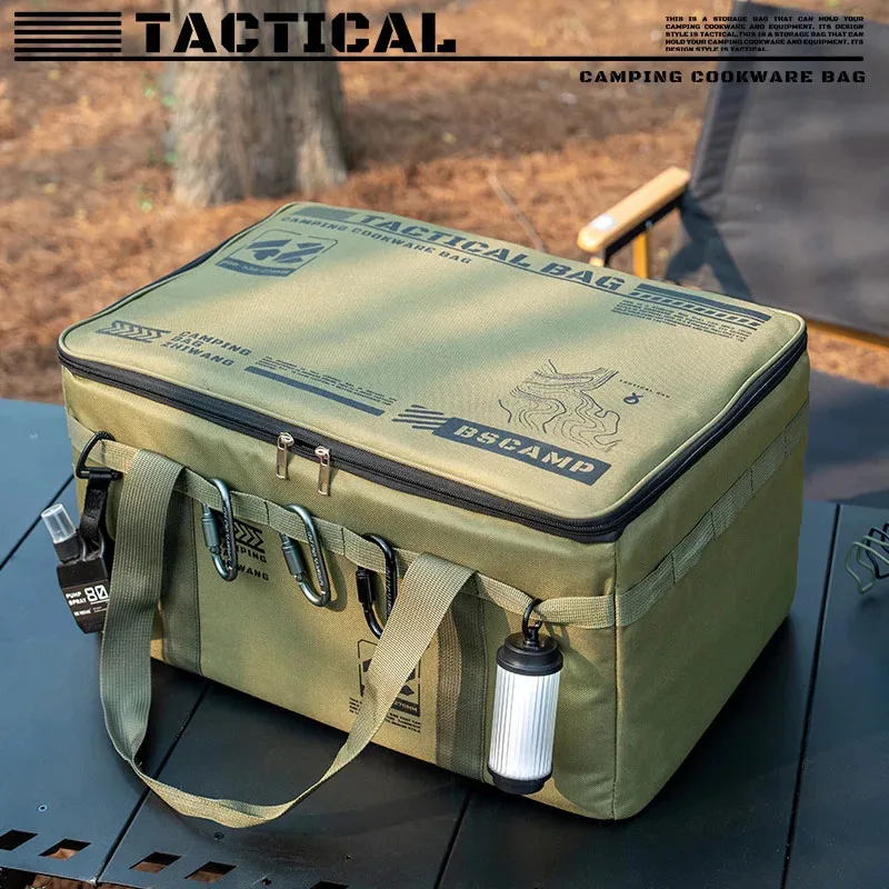 30/42L في الهواء الطلق صندوق تخزين قابل للطي نزهة والتخييم والعتاد حقيبة للتخزين أدوات المائدة والتخزين الميداني التكتيكي حقيبة سعة كبيرة