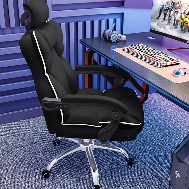 Leder Ergonomischer Bürostuhl Kissenverlängerung Bequemer Computer Bürostuhl Luxus Gaming Ästhetische Chaises De Bureau Ornament