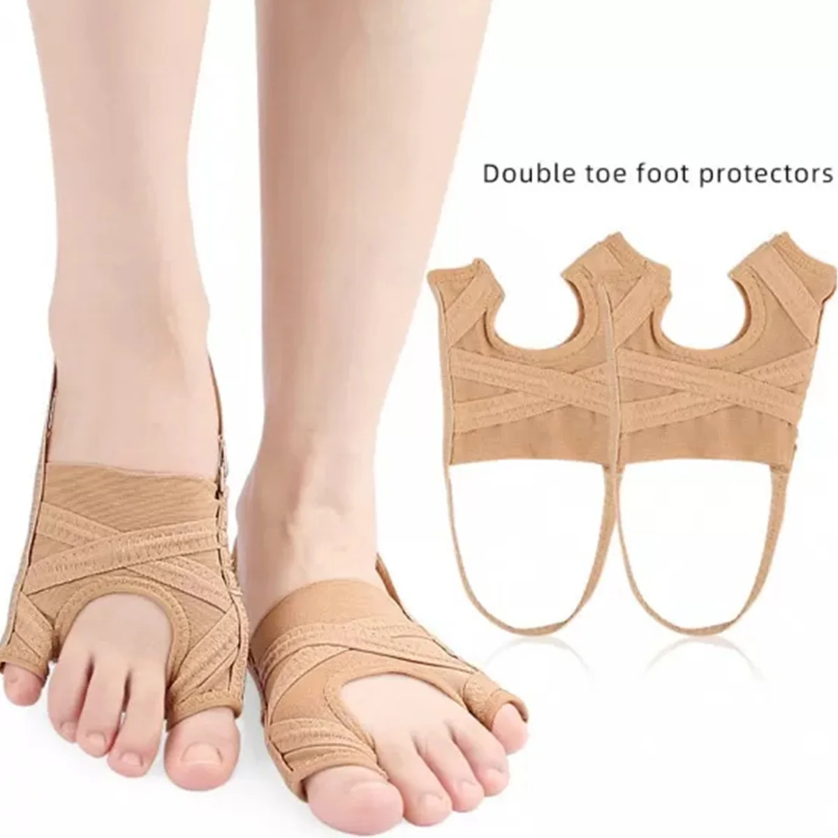 One Pair Mesh Thumb Eversion Big toe Orthosis Set Relieve Foot Pain & Shock Absorption Elastic Force Toe Separator