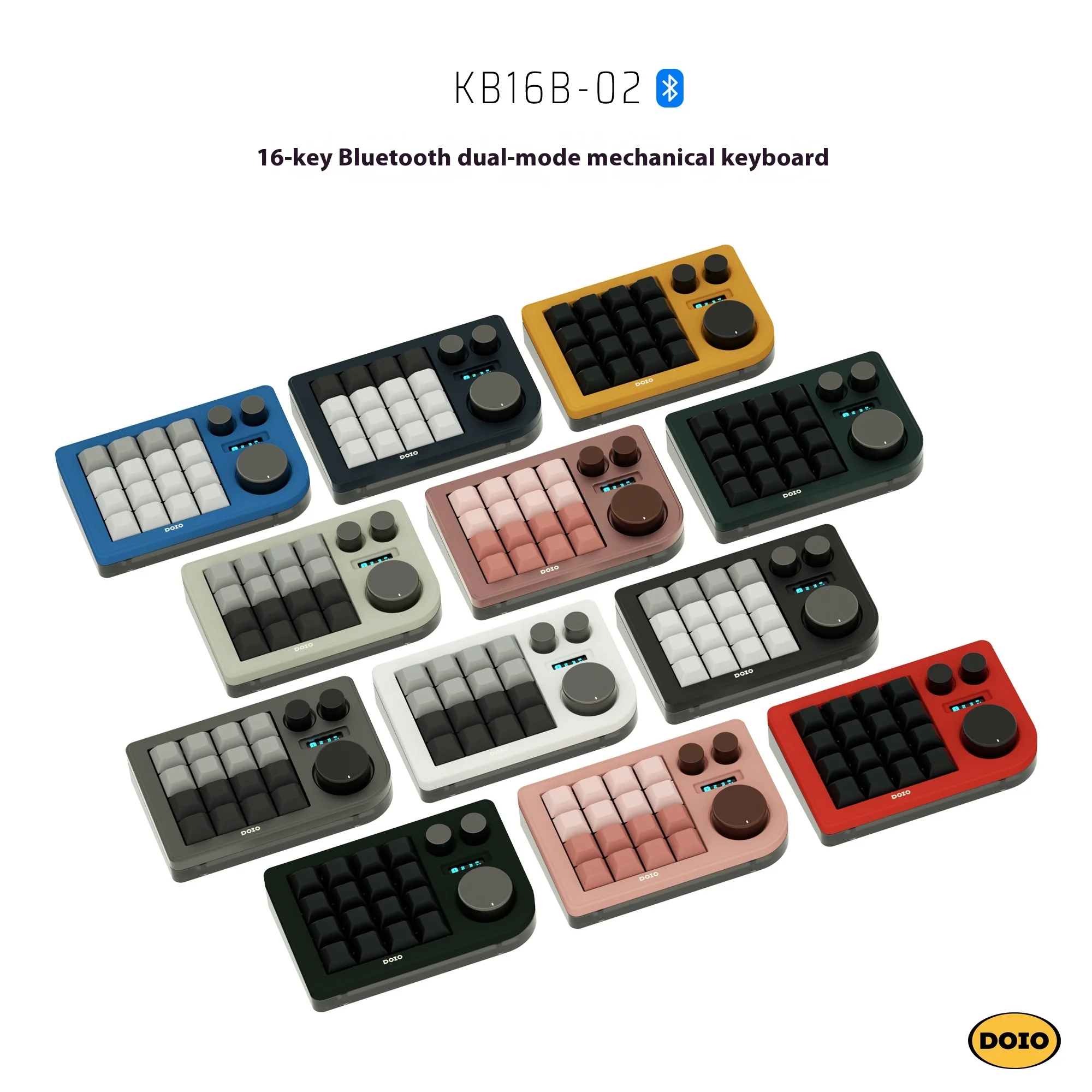 DOIO KB16B-02 Mechanical Keyboard Wireless custom Compact 2-Mode Niche Keyboard RGB Mute 16 Key Esports Gaming Keyboard