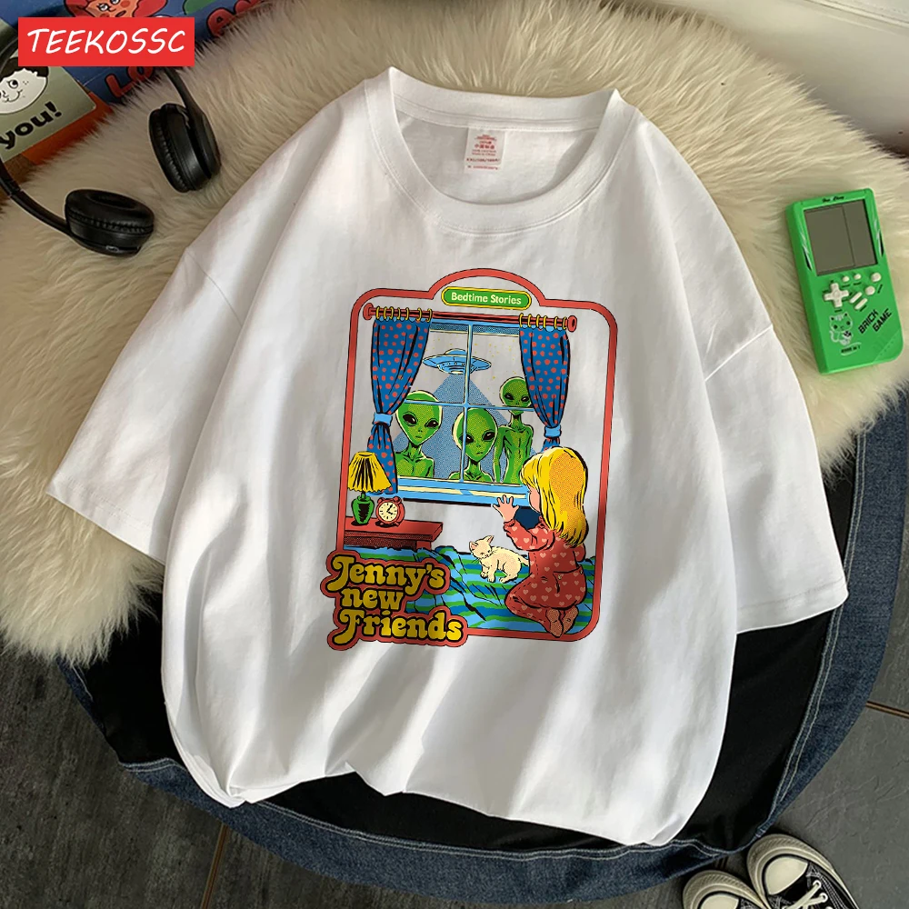 Bedtime Stories Jenny'S New Friends Print Man Tees Fitting Daily Tee Clothing Leisure Home T Shirt Pleasure Youth Clothing