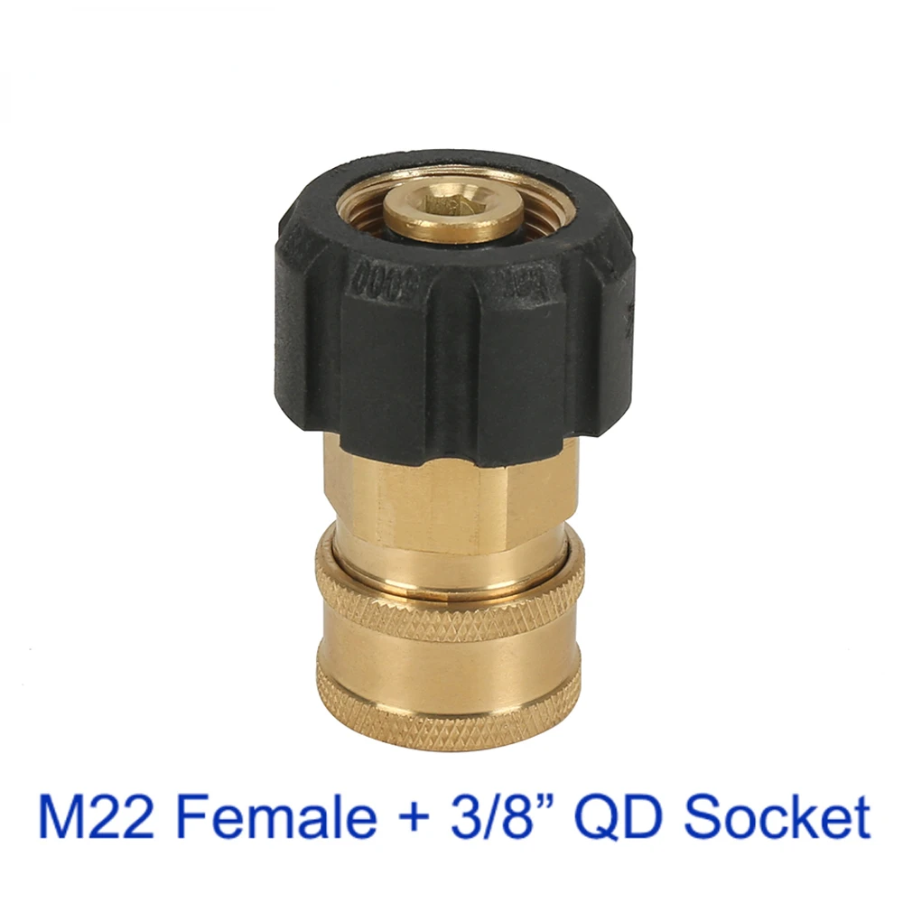 High Pressure Washer Car Washer Brass Connector Adapter M22 Female Pin-14 + 3/8