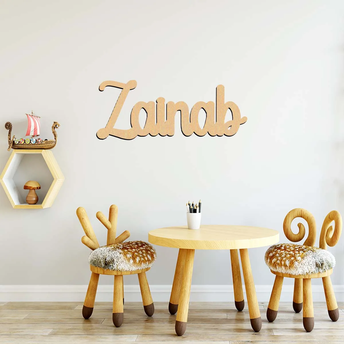 1pc Funny zainab example Customized Letter Laser-Cut Sign Wooden Sign Wooden Plaque Unfinished Wood for Painting or Glittering