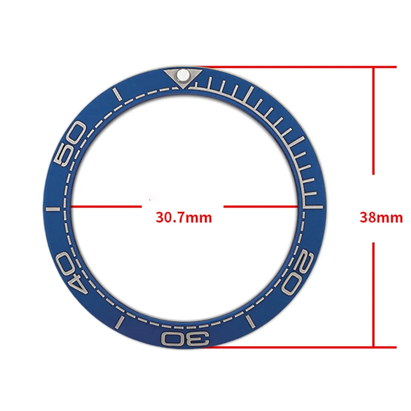 

38mmx30.7mm Curved Matte Ceramic Bezel Insert Ring Fits SKX007 SKX009 SRPD GMT SUB Watch Case Ring Replacement Part With Sticker