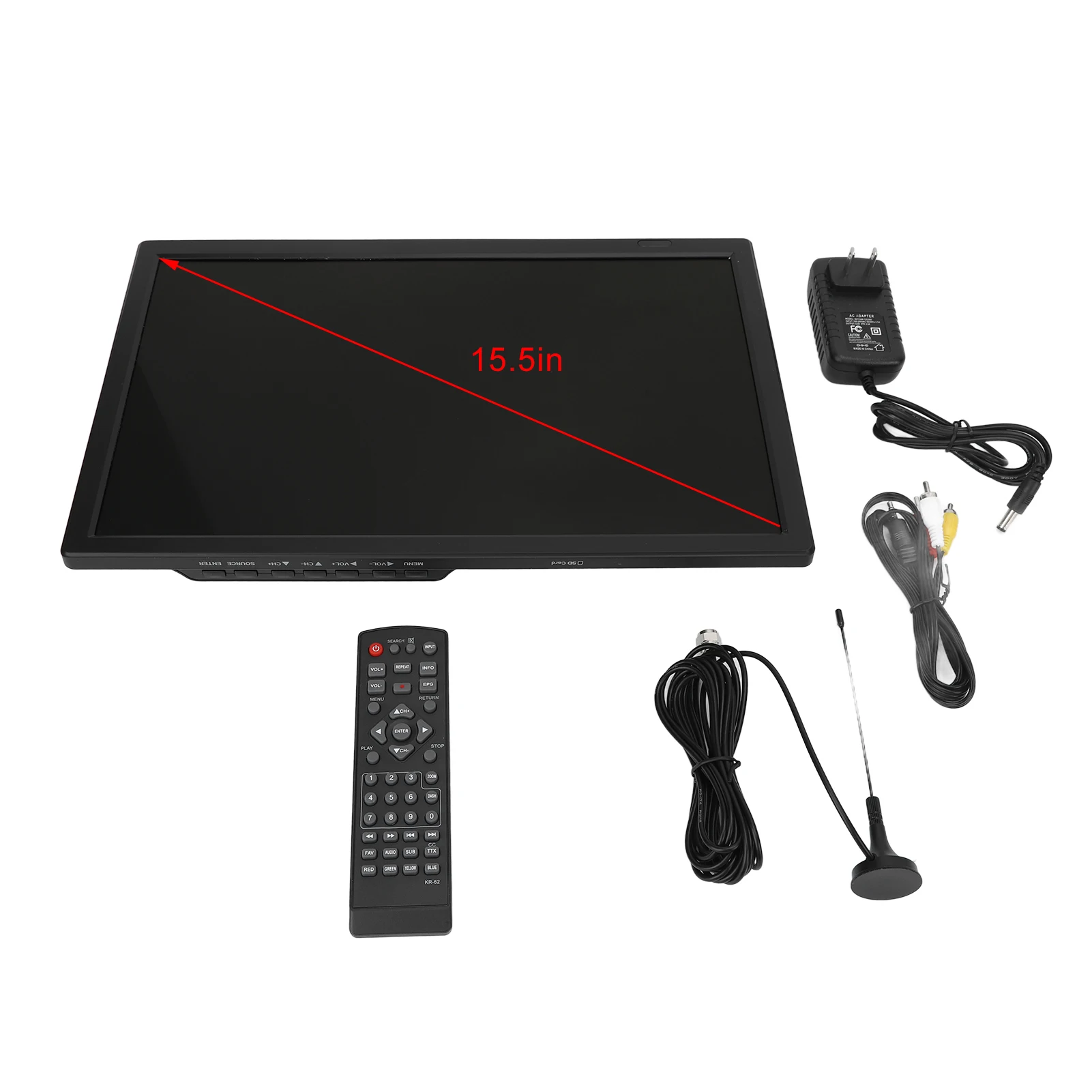 Téléviseur numérique portable haute sensibilité ATSC de 15,5 pouces