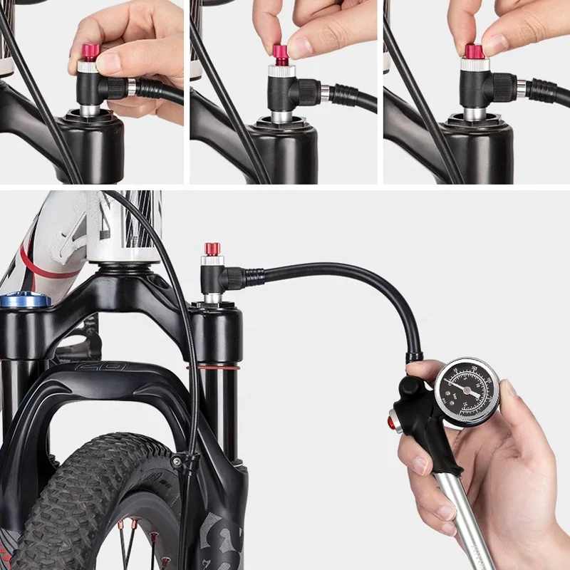 ZOYOSPORTS Bomba de alta presión 300 PSI para bicicleta de montaña con válvula Schrader