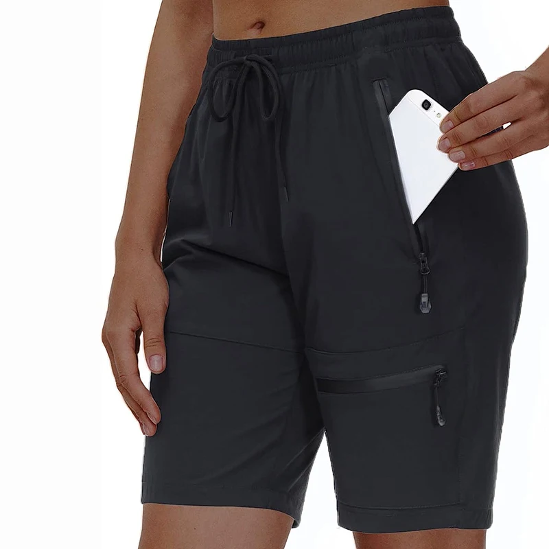 Short cargo de randonnée pour femme, fermeture éclair, multi-poches, séchage rapide, imperméable, été, camping, golf, voyage, athlétique, marche,