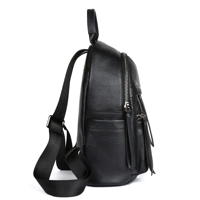 New Women's Leather Backpack Fashion Versatile Leather Large Capacity School Bag