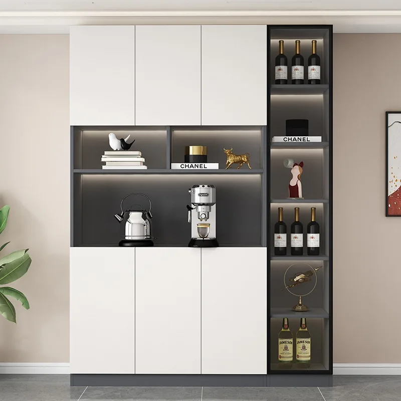 

Farmhouse Kitchen Sideboard Buffet Cabinet Coffee bar Storage Cabinet with Door and Wine Rack for Dining Room