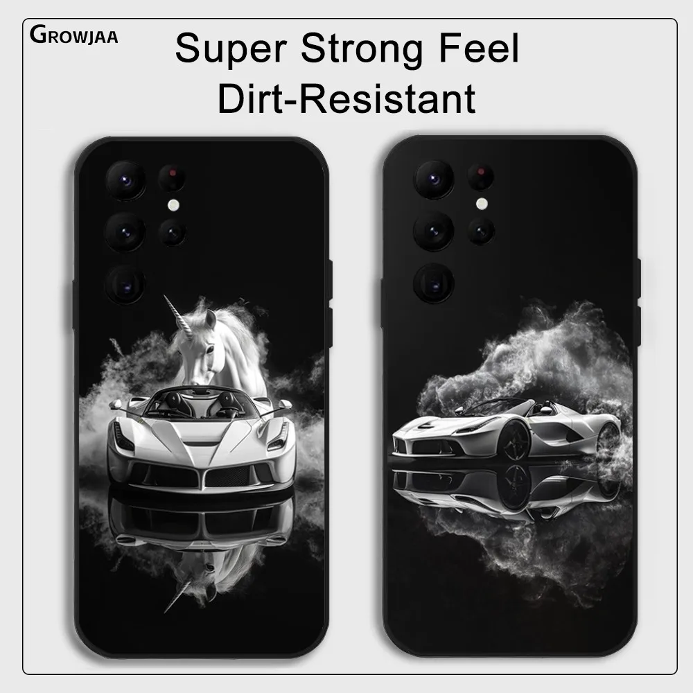 Luxury Car F-Ferrari  Design Phone Case for Samsung Galaxy S24 Ultra S22 S23 Ultra S21 S20 5G Protective Silicone TPU Funda