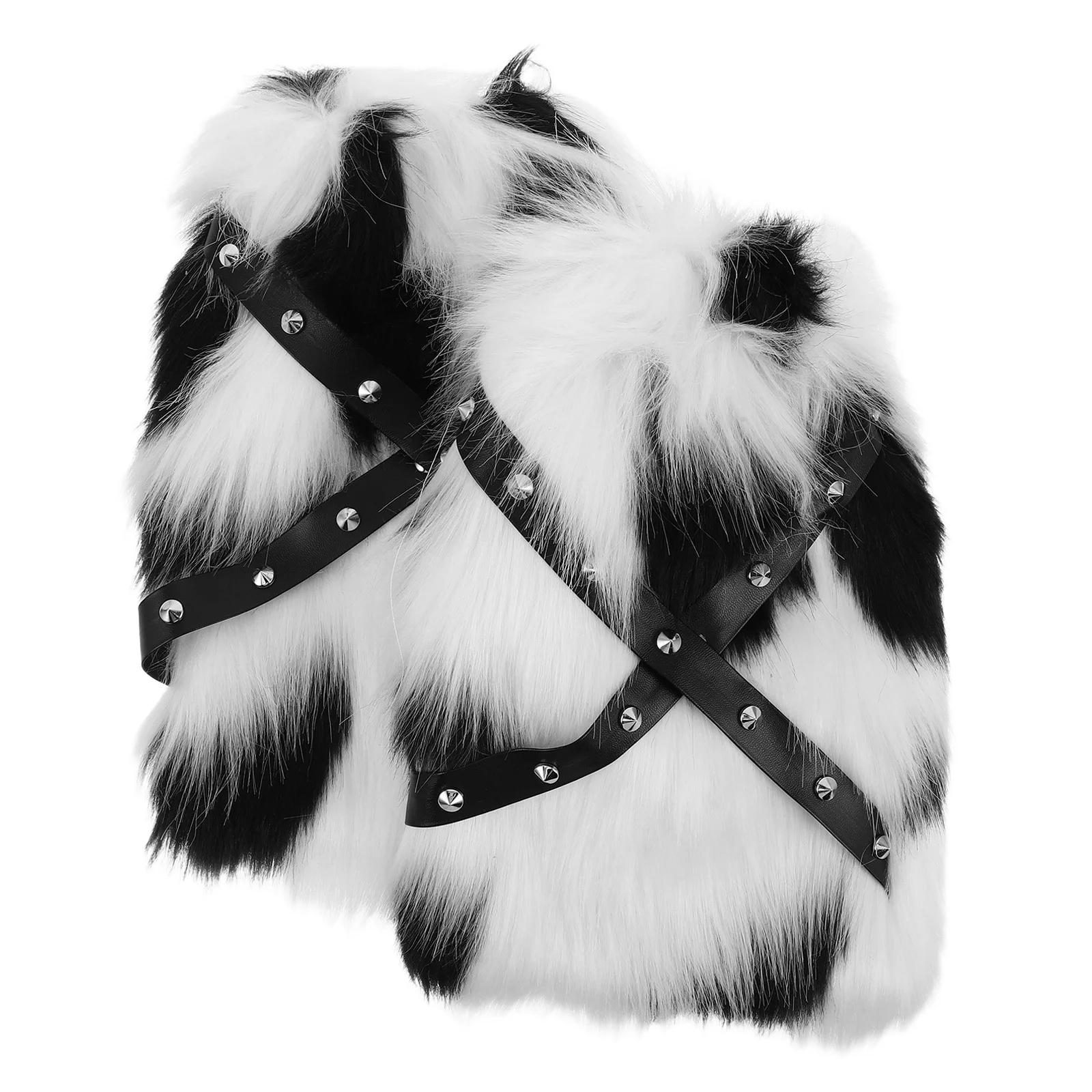 1 пара из искусственных гетр с коровьим принтом, дизайн с шипами в стиле панк для женщин, манжеты для ботинок, уютный зимний наряд, аксессуар, праздничная мода