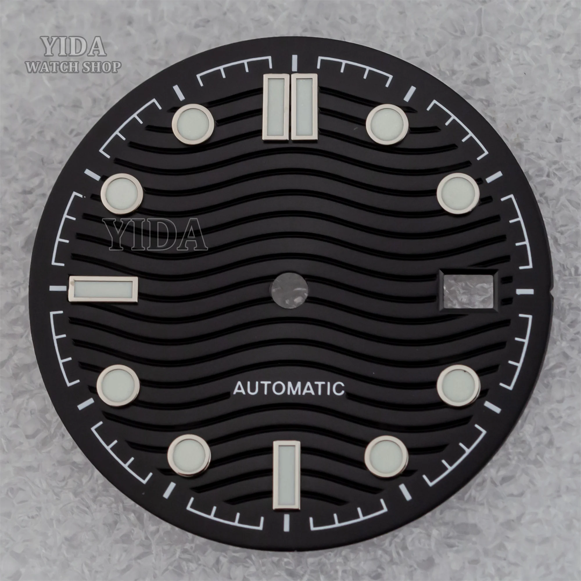 

NH35 Watch Dial Green Luminous 31mm Watch Face for Seamaster 300 NH35 Automatic Movement Accessories Repair Tools Modified Parts