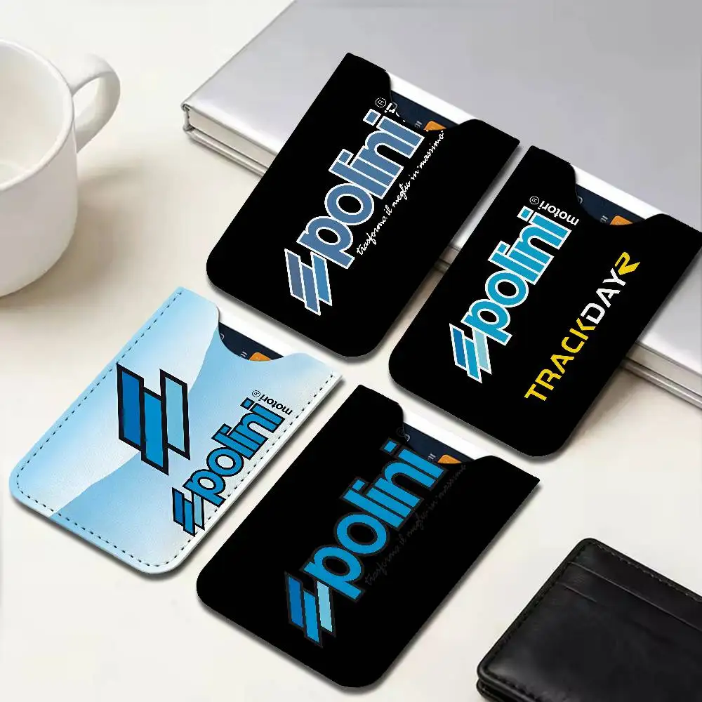 P-Polini-Italy S-Scooter Ultra-Thin Mini Leather Card Holder Wallets for Men Women Lightweight Soft Genuine Leather Credit Card