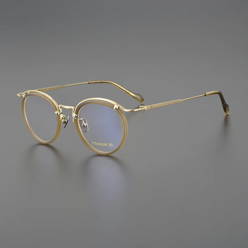 Japanse Retro Bril Frame Puur Titanium Mannen Vrouwen Designer Ronde Bril Ultralichte Bril Modieuze Brillen Gafas