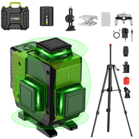 Lfine 4D 16 Lines Professional Laser Level Horizontal And Vertical Green Light 360° Self-leveling with Tripod and Suitcase