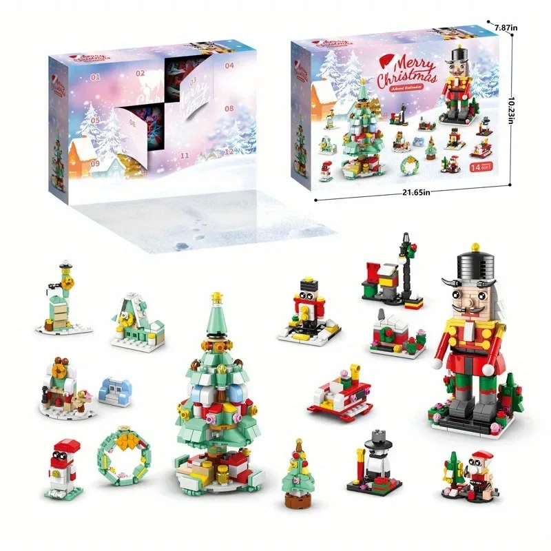 24 anni di natale building block toy blind box set natale calendario dell'avvento mattoni Kit di giocattoli educativi fai da te regalo per bambini adulti
