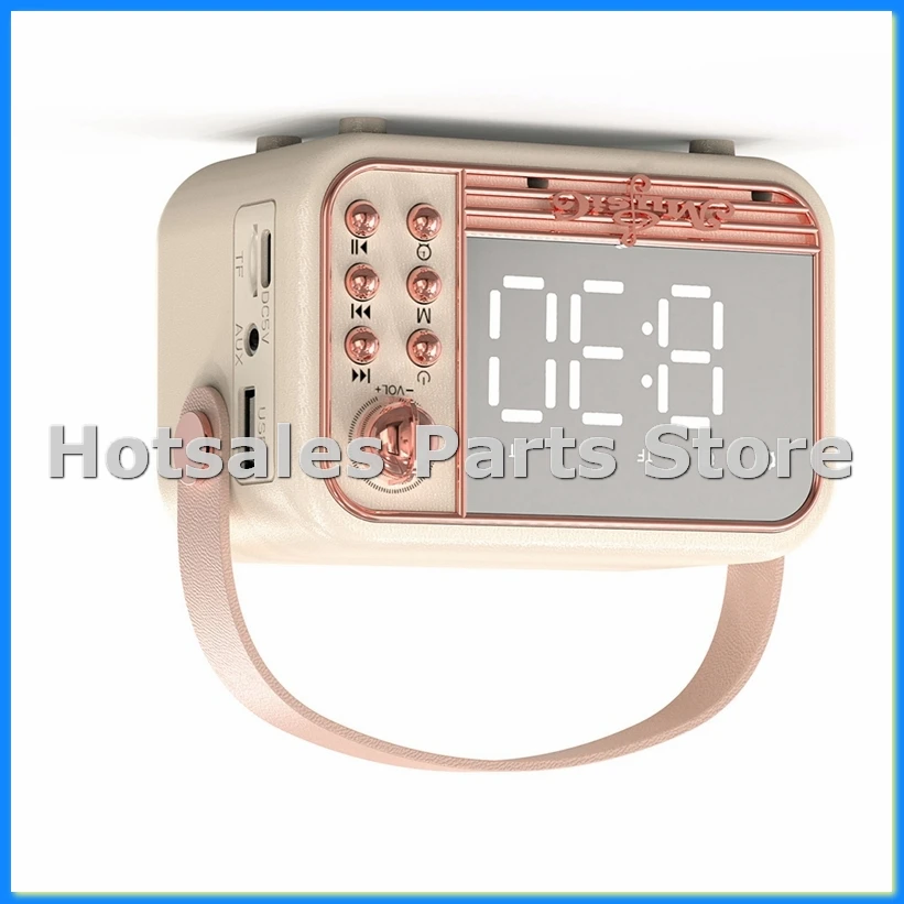 Reloj despertador Bluetooth 5,0 altavoz compatible con tarjeta TF disco U AUX 3D equilibrio de sonido tipo difusión despertador altavoz B-A62I
