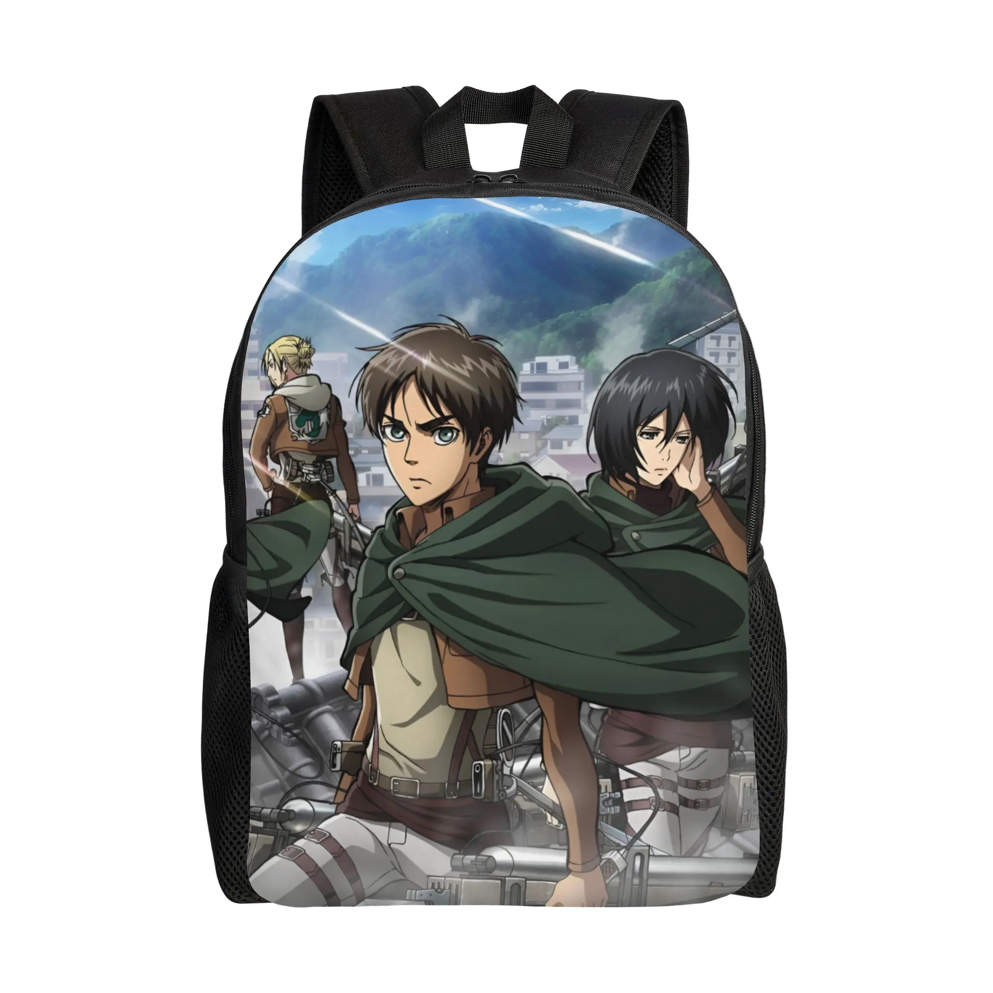 

Custom Attacks on Titans Travel Backpack Women School Laptop Bookbag Cartoon Movie Terrifying Giant College Student Daypack Bags