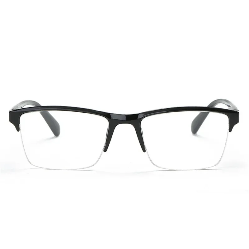 Half Frame Reading Glasses Presbyopic Eyewear Male Female Far Sight Glasses Ultra Light Black Red with Strength +75 To +400