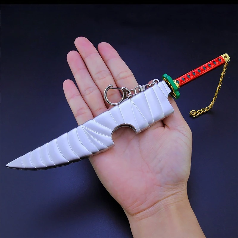 21cm Demon Slayer Uzui Tengen Sword Sound Hashira Dual Blade Anime Peripheral Katana Samurai Metal Weapon Model Collection Toy