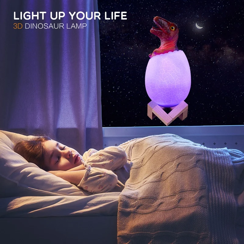 

3D Night Light Egg Desk Lamp 16 Color Touch Remote Control Cartoon Table Lamps For Kid Home Decor