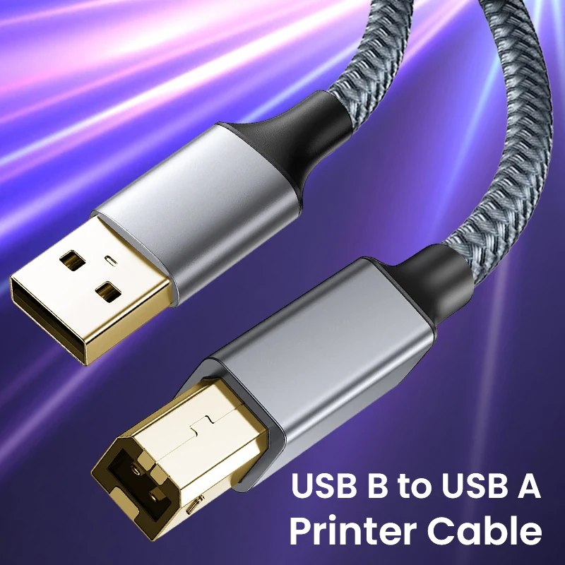 USB A to B Cable USB Printer 2.0 USB B Cable High-Speed Printer Cord Compatible with Hp Canon Brother Epson  Lexmark Xerox Dac