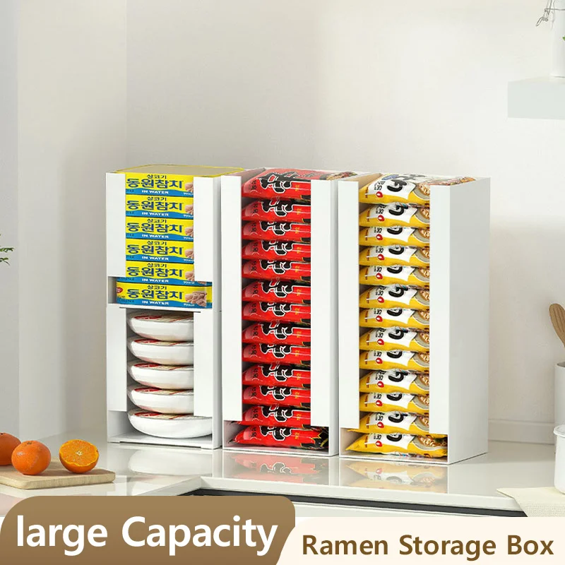

Korea Ramen Storage Box Kitchen Instant Noodle Cup Tissue Storage Bins Facial Mask Storage Box Multi-function Tabletop Organizer