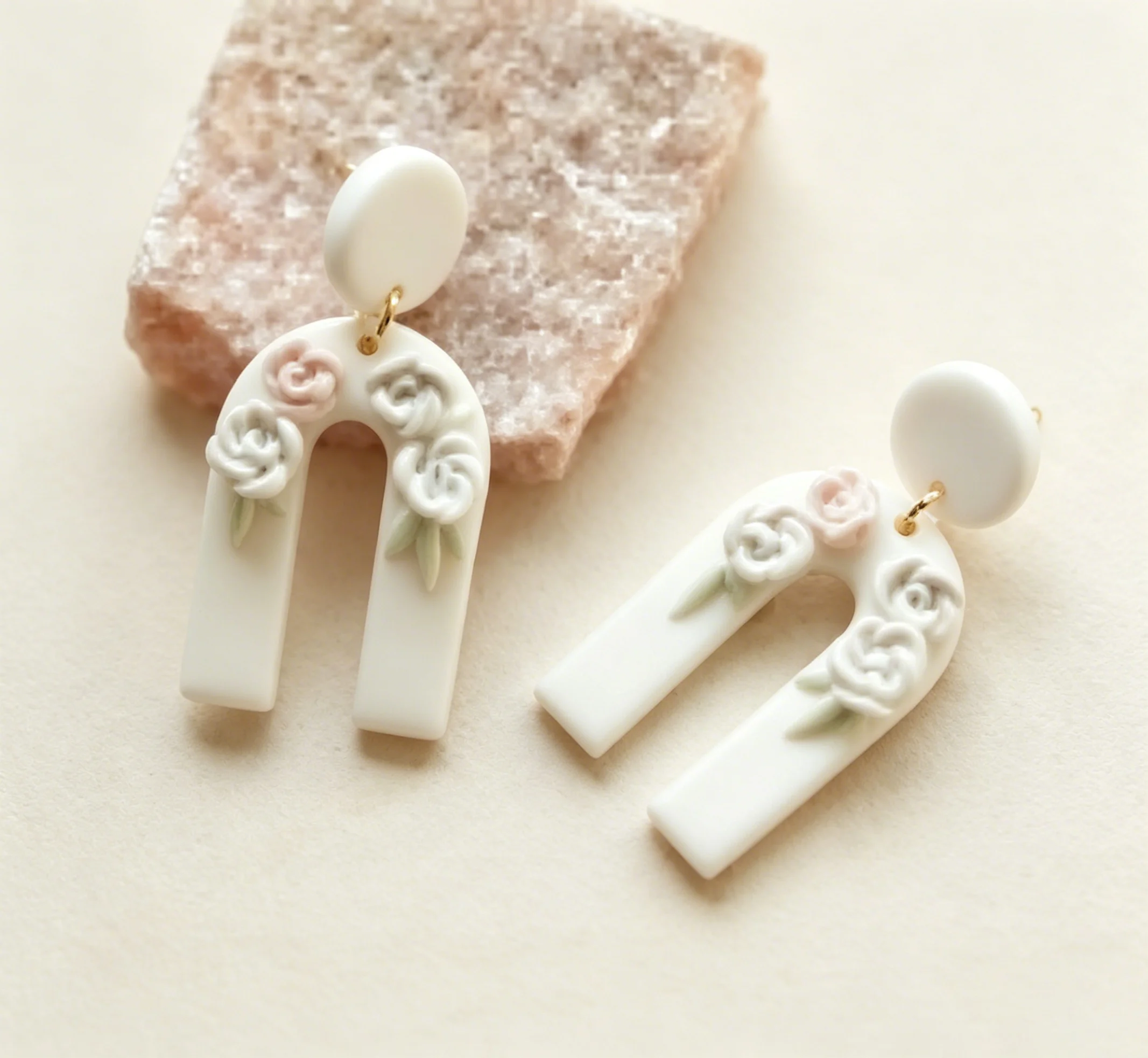 Trendy Floral Polymer Clay Earrings Multi-Shaped Dangle Leaf Layers Women\'s Spring Summer Accessory Gift for Mother\'s Day
