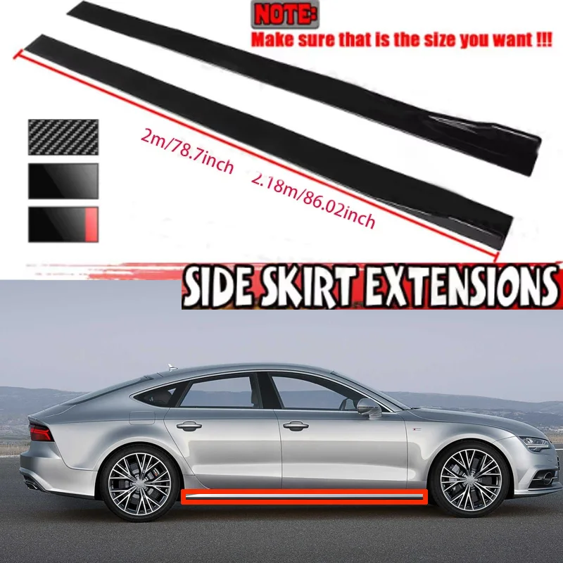 

FOR AUDI A7 4G8 4K8 2M Car Side Skirt Extension Plate Lip Separator Bumper 2.18M Racing Side Spoiler