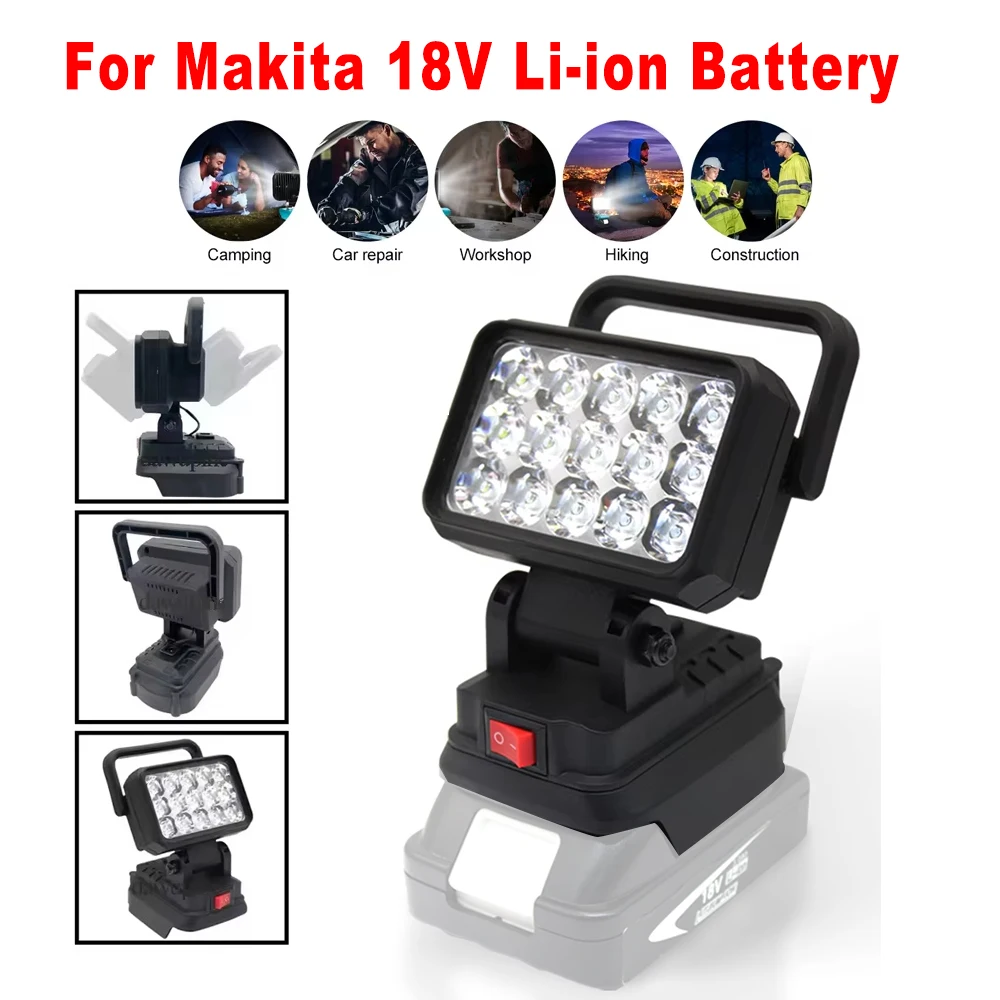 

Для Makita 18 В литий-ионный аккумулятор, аксессуар, светодиодная рабочая лампа, фонарик, фонарь для кемпинга, аварийное освещение BL1430 BL1440