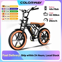 COLORWAY Electric Bikes,20'' Off-Road EBike with 4.0 Fat Tire,250W Motor and 48V 15Ah Battery, 7-Speed City Bike, Elecrtic Bicyc