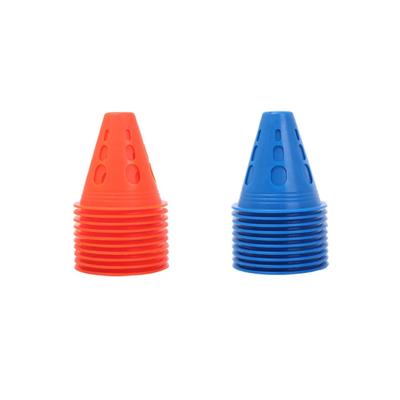 Multifuncional Marcação Treinamento Road Cone, Pilhas de Patinação, Patins Portáteis Roadblocks, Futebol Treinamento Obstáculos Adereços, 10Pcs