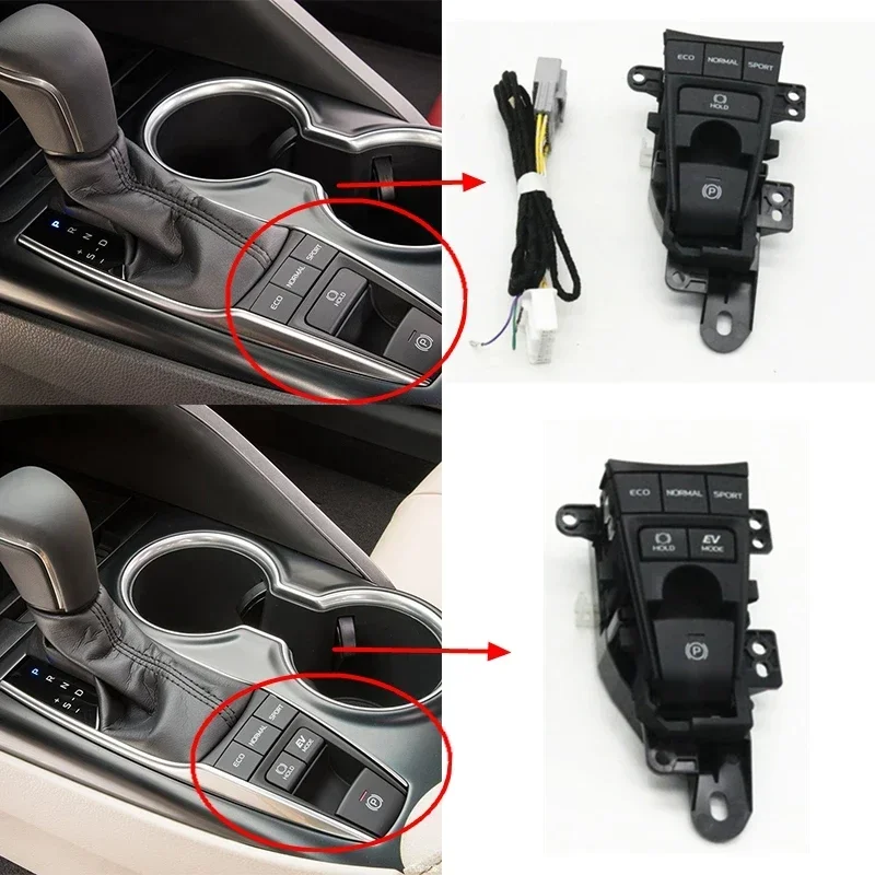 Car Interior Electronic Parking Brake Handbrake Button ECO Sport Mode Switch For Toyota Camry xv70 v70 2018 2019-2023