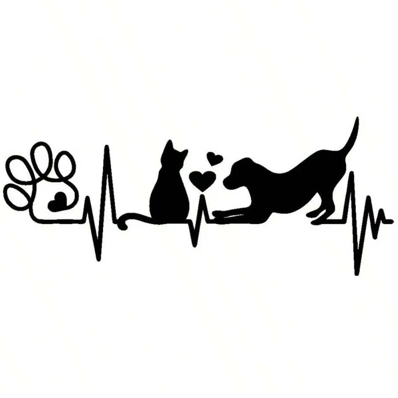 Cute Dog Cat Heart‑Shaped Paw Print Car Sticker Waterproof Vinyl Decal Animal Lovers Auto Body Window Motorcycle Laptop Decor
