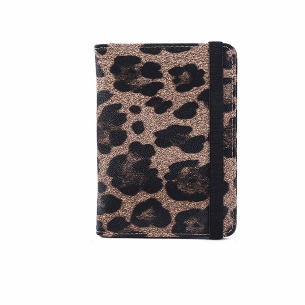 New PU Passport Holder Brown Leopard Multiple Card Slots Passport Cover Case Waterproof Ticket Protective Bags Women Men - zdjęcie 1