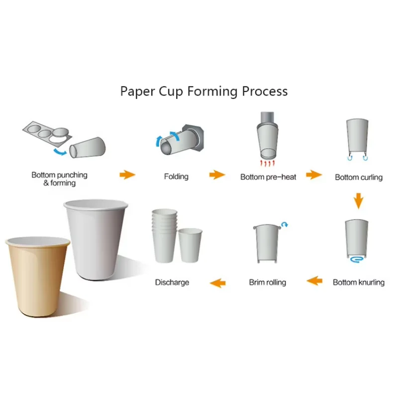 PLC Control Disposable Paper Cup Making Machine Office Use Portable Paper Coffee Cup Processing Production Line Manufacturer