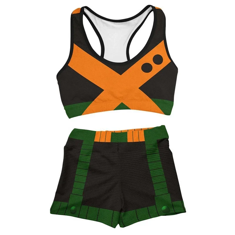 My Hero Academia Bakugou Katsuki Midoriya Izuku Cosplay Gym Sports Underwear Swimsuit Beach Shorts Vest Swimming Pants Costumes