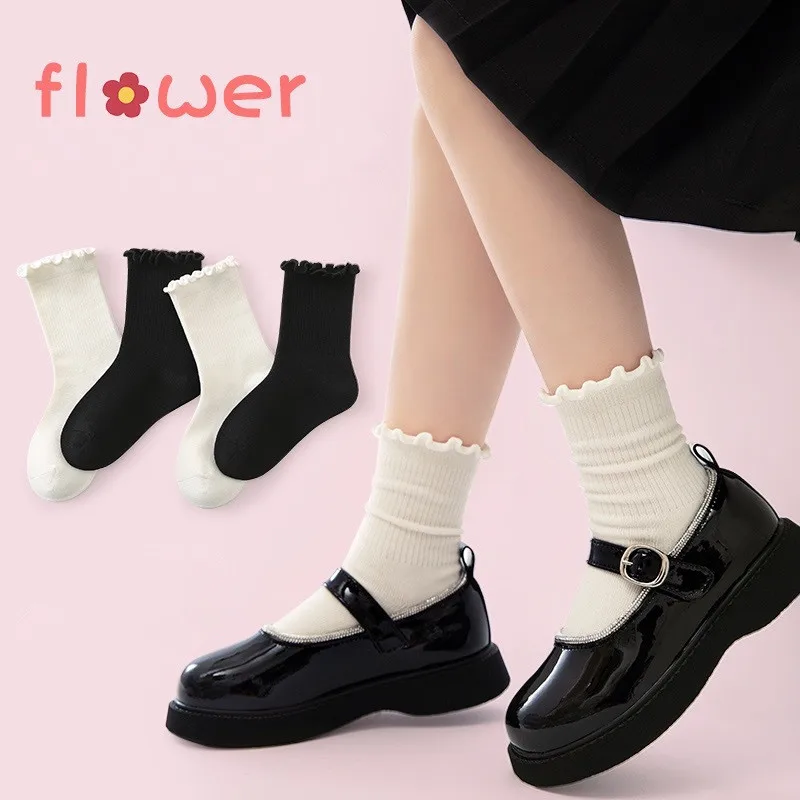 6 Pairs Baby Girls Ruffles Ankle Socks Toddler Cotton Dress Socks