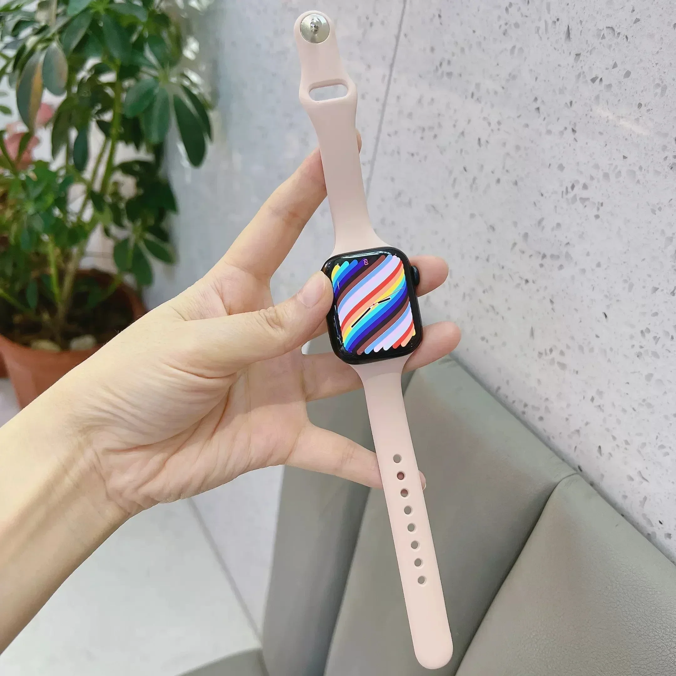 Slim Silicone strap for Apple watch ultra 44mm band 41mm 45mm correa 38mm 40mm 49mm Sports bracelet iWatch serie 8 7 6 5 se 4 3 image 2
