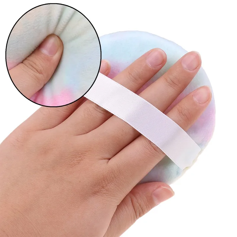 1개입 원형 화장품 부드러운 플러시 파우더 컬러 퍼프 스펀지 탈크 파우더 화장품 메이크업 도구